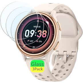 Screen Protector Compatible for Sanorum Smart Watch 1.27" (3 Pack) 9H Tempered Glass Film, Compatible for HaSaKei G53 Fitness Tracker Screen Protector