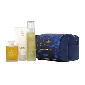 Aromatherapy Associates De-Stress & Calm Set, Indulgent Gift Collection with Bath & Shower Oil, Body Oil and Muscle Gel. Made with Premium Essential Oils for Relaxation (3-Piece Set)