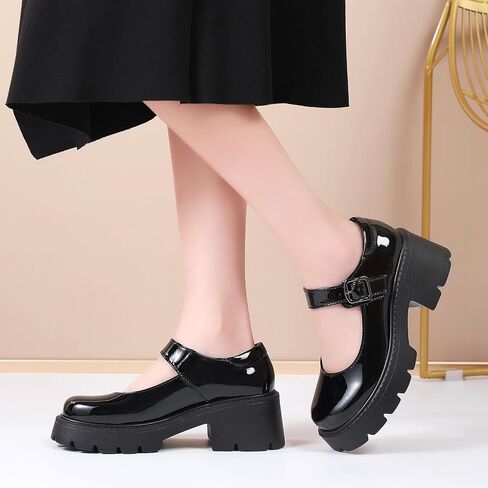 QHH Mary Jane Shoes Women Platform Mary Janes Pumps Round Toe Fashion Casual Shoes Comfortable Dress Shoes in Saudi Arabia
