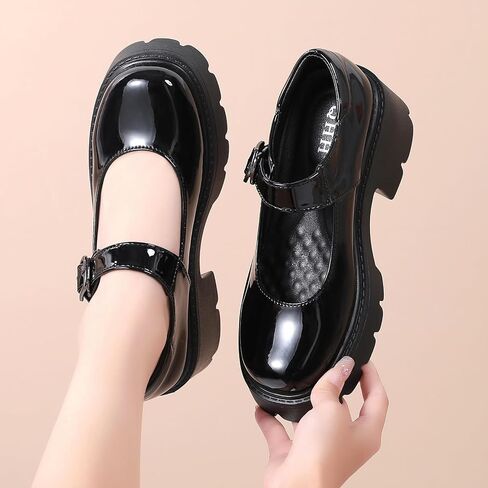 QHH Mary Jane Shoes Women Platform Mary Janes Pumps Round Toe Fashion Casual Shoes Comfortable Dress Shoes in Saudi Arabia