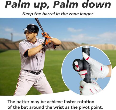 Finger Lifter Grip for Baseball & Softball Pro Batters Two Finger Grip Reduce Roll Over, Palm Up Palm Down Baseball Swing Trainer Increase Batting Speed Barrel Into The Zone Faster-Black Color in Kuwait