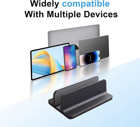 حامل كمبيوتر محمول رأسي من Acrebow، حامل ألومنيوم لسطح المكتب لجهاز MacBook مع حجم قاعدة قابل للتعديل، يناسب جميع أجهزة MacBook وSurface وChromebook وأجهزة الكمبيوتر المحمولة المخصصة للألعاب (حتى 17.3 بوصة)، فضي in Saudi Arabia