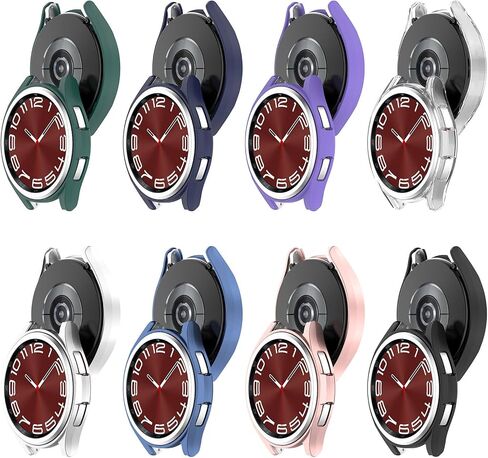 غطاء حماية LOKEKE متوافق مع ساعة Samsung Galaxy Watch 6 Classic مقاس 43 مم، غطاء حماية من البولي كربونات متوافق مع Samsung Galaxy Watch 6 Classic 43 مم (أسود PC) in Saudi Arabia