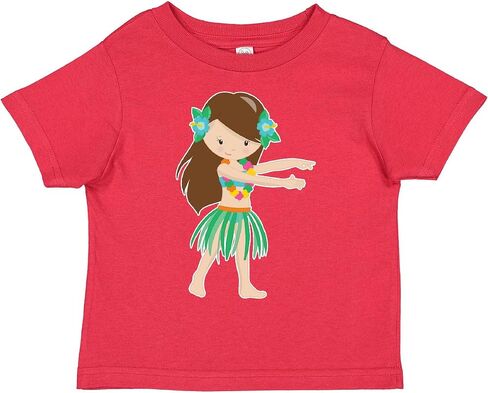 inktastic Brown Haired Hula Girl Toddler T-Shirt in Kuwait