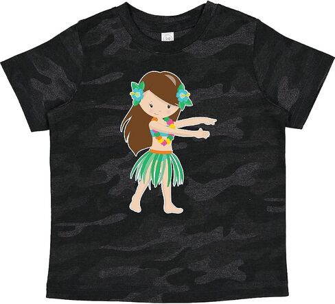 inktastic Brown Haired Hula Girl Toddler T-Shirt in Kuwait
