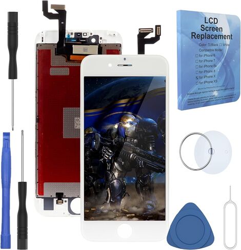 Black for iPhone 6S Plus 5.5 Inch LCD Screen Replacement Full Digitizer Assembly Frame Set Front Glass 3D Touch Display Required Tool Kit in Saudi Arabia