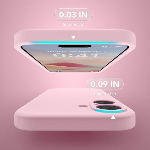 Magnetic for iPhone 16 Case, Compatible with MagSafe, [Full Camera Protection][2 Screen Protectors] Silicone Shockproof Protective Phone Case for iPhone 16 6.1", Chalk Pink in Saudi Arabia