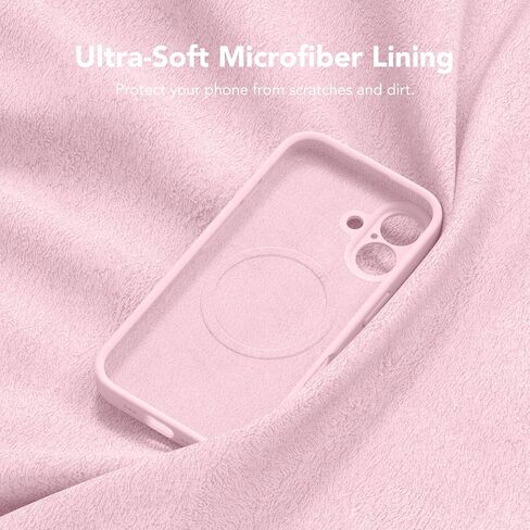 Magnetic for iPhone 16 Case, Compatible with MagSafe, [Full Camera Protection][2 Screen Protectors] Silicone Shockproof Protective Phone Case for iPhone 16 6.1", Chalk Pink in Saudi Arabia