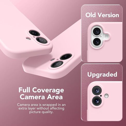 Magnetic for iPhone 16 Case, Compatible with MagSafe, [Full Camera Protection][2 Screen Protectors] Silicone Shockproof Protective Phone Case for iPhone 16 6.1", Chalk Pink in Saudi Arabia