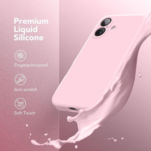 Magnetic for iPhone 16 Case, Compatible with MagSafe, [Full Camera Protection][2 Screen Protectors] Silicone Shockproof Protective Phone Case for iPhone 16 6.1", Chalk Pink in Saudi Arabia