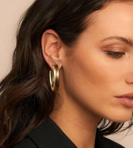 14K Gold Plated Hoop Earrings for Women, Trendy Big Chunky Gold Hoop Earrings Lightweight Hypoallergenic Jewelry for Teen Girls Gifts for Her in Kuwait