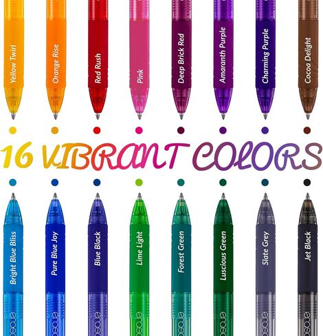 ParKoo Retractable Erasable Gel Pens Clicker 14 Colors, Fine Point 0.7mm, Make Mistakes Disappear, Comfort Grip for Writing Drawing Planners and School Supplies in Saudi Arabia