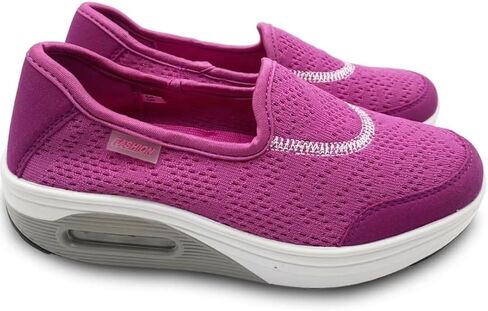 حذاء بدون كعب ذو نعل سميك للنساء مريح | جزء سفلي سميك هزاز | أحذية رياضية نسائية سهلة الارتداء خفيفة الوزن | أحذية المشي النسائية تعمل لساعات طويلة in Kuwait