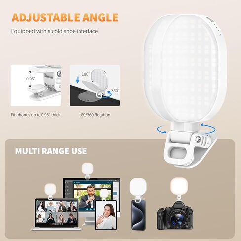 Magnetic Phone Selfie Light, 128 LED Fill Light Compatible with Magsafe iPhone, iPad, Laptop, Camera Video Light 2000mAh Recording Travel Photography in Saudi Arabia