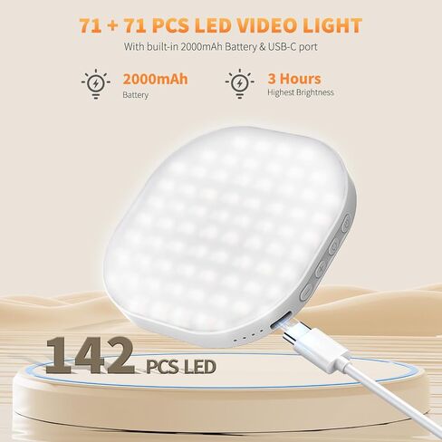 Magnetic Phone Selfie Light, 128 LED Fill Light Compatible with Magsafe iPhone, iPad, Laptop, Camera Video Light 2000mAh Recording Travel Photography in Saudi Arabia