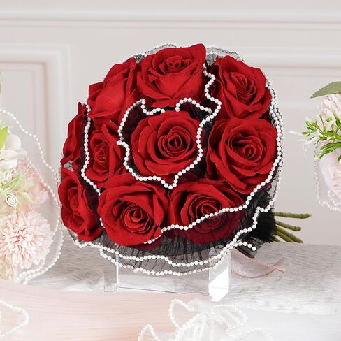 3 Pack Pearl Edge Bouquet Packaging Paper, Korean Flower Wrapping Mesh Paper Floral Net Yarn Wrinkle Waves Paper for Mother's Day Wedding Anniversary Birthday Florist Supplies 4.37 Yards (Pink) in Kuwait