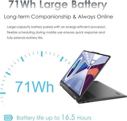 كمبيوتر محمول Lenovo Yoga 7i 2 في 1 مقاس 14 بوصة - شاشة WUXGA 300 Nits متعددة اللمس - Intel Ultra 5 125U (Beats i7-1265U) - Thunderbolt4 - WiFi 6E - لوحة مفاتيح بإضاءة خلفية - Win11 مع قلم ستايلس (ذاكرة الوصول العشوائي 16 جيجابايت | 512 جيجابايت SSD) in Saudi Arabia