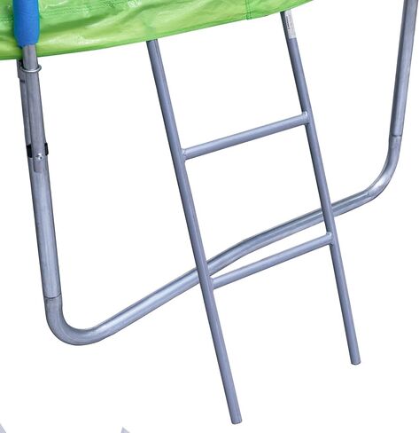 ترامبولين UBGO بطول 15 قدم، ترامبولين خارجي مع شبكة مغلقة، ترامبولين مستدير مع سلم وحلقة كرة سلة، ترامبولين في الفناء الخلفي للأطفال والعائلة وقت سعيد باللون الأخضر in Kuwait