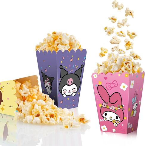 Kitty Party Popcorn Boxes/Bucket - 24 PCS Popcorn Bags for Party Cool Popcorn Bowl kitty and friends Party Favors-Popcorn Containers Popcorn Boxes for Kids Birthday Decorations- 6 Pattern in Saudi Arabia
