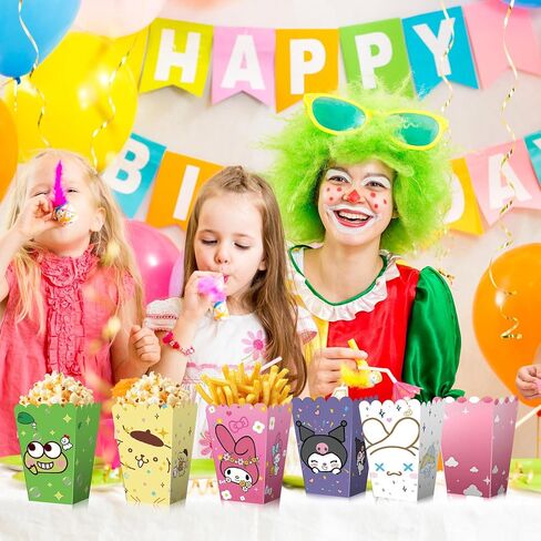 Kitty Party Popcorn Boxes/Bucket - 24 PCS Popcorn Bags for Party Cool Popcorn Bowl kitty and friends Party Favors-Popcorn Containers Popcorn Boxes for Kids Birthday Decorations- 6 Pattern in Saudi Arabia