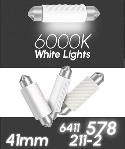 6461 DE3425 DE3423 39 مم 1.53 بوصة مصابيح إضاءة داخلية LED اكليل 6000K زينون أبيض، رقائق 3SMD فائقة السطوع لباب خريطة القبة وأضواء لوحة الترخيص (حزمة من 4) in Kuwait