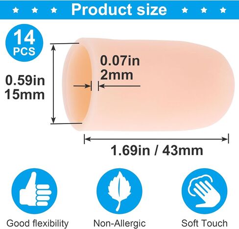 10pcs Gel Finger Cots, Silicone Finger Covers, Thumb Protector Finger Support Protector Caps Gloves in Saudi Arabia