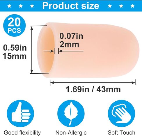 10pcs Gel Finger Cots, Silicone Finger Covers, Thumb Protector Finger Support Protector Caps Gloves in Saudi Arabia