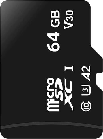 بطاقة ذاكرة microSDXC UHS-I سعة 64 جيجابايت - سرعة قراءة تصل إلى 80 ميجابايت/ثانية، بطاقة تخزين خارجية TF للهواتف الذكية in Kuwait