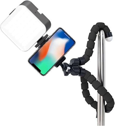 Start-Up Beginner Vlogging Kit with 6" Flexible Tripod, 36 LED Studio Light & Smartphone Holder Tripod Adapter Mount for Amateur Vlogging, YouTube, Tiktok and Instagram Live Stream Kit in Kuwait