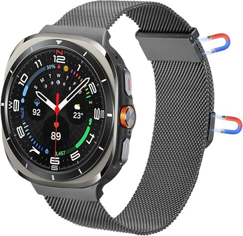 Compatible With Samsung Galaxy Watch Ultra 47MM (2024) Bands For Women Men Magnetic Stainless Steel Straps. in Saudi Arabia