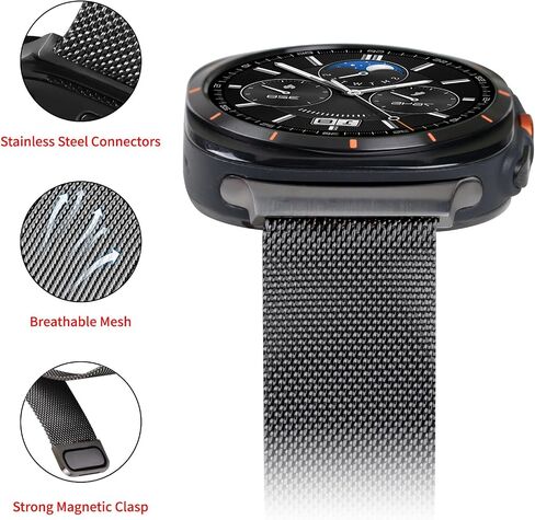 Compatible With Samsung Galaxy Watch Ultra 47MM (2024) Bands For Women Men Magnetic Stainless Steel Straps. in Saudi Arabia