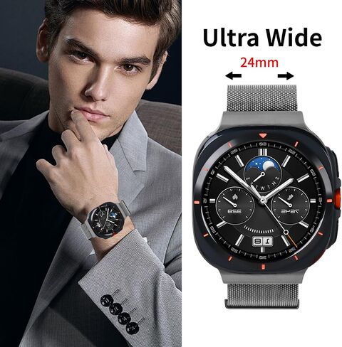 Compatible With Samsung Galaxy Watch Ultra 47MM (2024) Bands For Women Men Magnetic Stainless Steel Straps. in Saudi Arabia