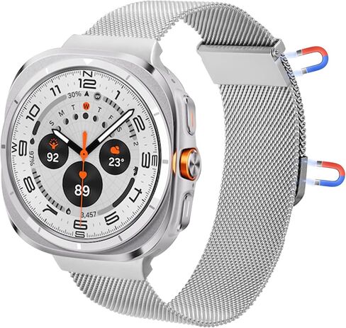 Compatible With Samsung Galaxy Watch Ultra 47MM (2024) Bands For Women Men Magnetic Stainless Steel Straps. in Saudi Arabia