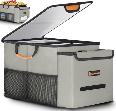 Car Seat Organizer-Car Organizers and Storage with Cooler Compartment, Car Organizer Front Back Seat for Kids, Car Storage Organizer with Lid Cup Holder Tissue Holder for Road Trips-Olive Green in Saudi Arabia