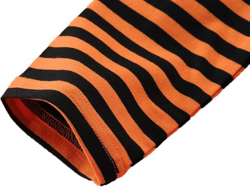 Halloween Shirts for Toddler Boys and Girls Striped Long Sleeve Patchwork T-Shirt in Kuwait