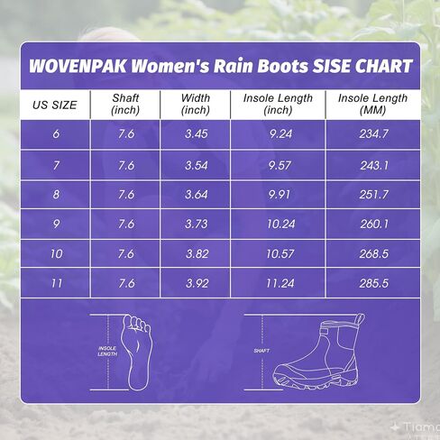 WOVENPAK Ankle Boots for Women, Rubber Rain Boots Waterproof Women, Ankle Garden Mud Boots Shoes, Rubber Boots for Women Insulated Lightweight Short Boots for Outdoor, Garden, Yard Work, Size 6-11 in Kuwait