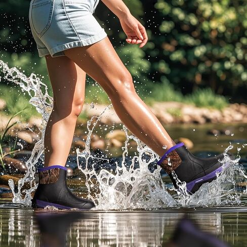 WOVENPAK Ankle Boots for Women, Rubber Rain Boots Waterproof Women, Ankle Garden Mud Boots Shoes, Rubber Boots for Women Insulated Lightweight Short Boots for Outdoor, Garden, Yard Work, Size 6-11 in Kuwait