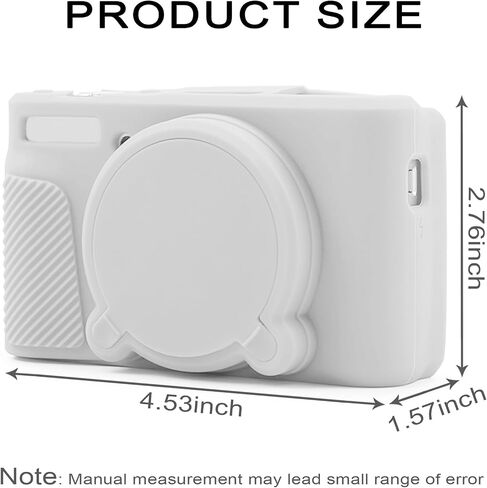 Case for Canon PowerShot SX740 HS Camera,2 Tempered Glass Screen Protectors,1 CameraWrist Strap, Soft Silicone Protective caseskin,Detachable Lens Cap,Slim Fit for SX740 HS SX730-Off White in Saudi Arabia