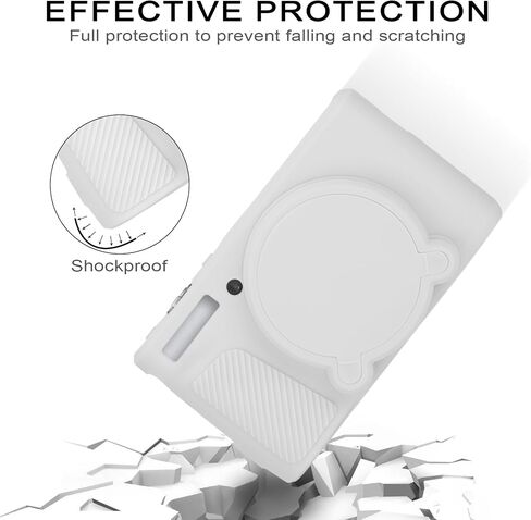 Case for Canon PowerShot SX740 HS Camera,2 Tempered Glass Screen Protectors,1 CameraWrist Strap, Soft Silicone Protective caseskin,Detachable Lens Cap,Slim Fit for SX740 HS SX730-Off White in Saudi Arabia