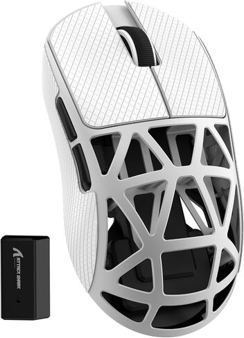 ZIYOU LANG x Attack Shark R2 Wireless Gaming Mouse, Lightweight Magnesium Alloy, PAW3950 42000 DPI Optical Sensor, 8KHz Polling Rate, BT/2.4G/Wired Programmable Mice with Grips Sticker (White) in Kuwait
