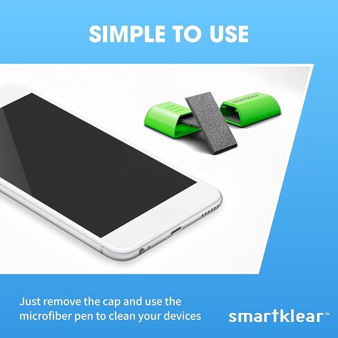 SmartKlear Smart Phone Screen Cleaner - for iPhones, Androids, and More - Cleaner with Carbon Microfiber Tech - Lime Green - 1 Count in Saudi Arabia