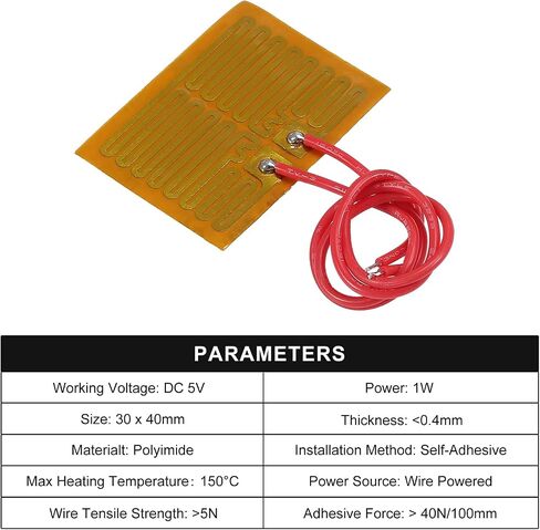 6pcs Film Heater Plate Adhesive Pad 24V 30W 45mmx100mm PI Heating Elements Film Strip Heater Adhesive Polyimide Heater Plate in Saudi Arabia