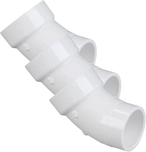 NIBCO U48062 2" PVC DWV Spigot x Hub 45 Degree Street Elbow Fitting (Pack of 3) in Saudi Arabia
