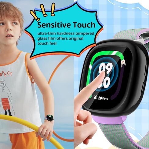 واقي شاشة متوافق مع حافظة Fitbit Google Ace LTE، حافظة ناعمة مطلية بمادة TPU وشاشة حماية كاملة وغطاء كامل متوافق مع ساعة Fitbit Google Ace LTE الذكية in Saudi Arabia