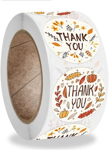 Premium Thank You Stickers - Elegant Designs for Gifts, Packaging, and Business - 500 Pcs 1’’ Adhesive Labels - Express Gratitude with Style in Saudi Arabia