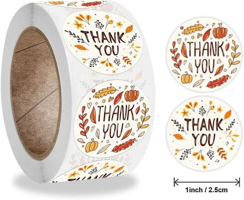 Premium Thank You Stickers - Elegant Designs for Gifts, Packaging, and Business - 500 Pcs 1’’ Adhesive Labels - Express Gratitude with Style in Saudi Arabia