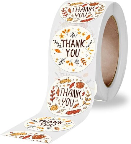 Premium Thank You Stickers - Elegant Designs for Gifts, Packaging, and Business - 500 Pcs 1’’ Adhesive Labels - Express Gratitude with Style in Saudi Arabia