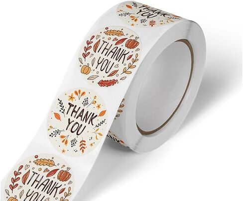 Premium Thank You Stickers - Elegant Designs for Gifts, Packaging, and Business - 500 Pcs 1’’ Adhesive Labels - Express Gratitude with Style in Saudi Arabia