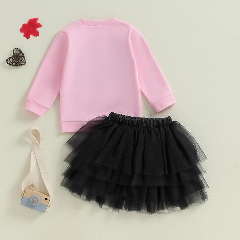 DuAnyozu Toddler Girls Fall Clothes 1T 2T 3T 4T 5T Halloween Outfits Boo Shirts Crewneck Sweatshirt Tulle Tutu Skirt Sets in Saudi Arabia