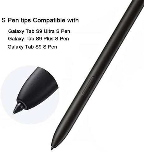 10 قطع من رؤوس/أسنان قلم Galaxy Tab S9 S الناعمة المتوافقة مع Galaxy Tab S9 Ultra / S9 Plus/Tab S9 FE / S9 S أطراف بديلة لقلم مع أدوات (S9/S9+/S9 Ultra/S9 FE أسود*10) in Saudi Arabia